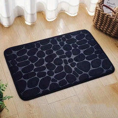 Memory Foam Bath Rug Cobblestone Embossed Bathroom Mat