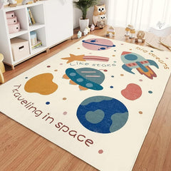 1pc Kids Play Mat Fluffy Faux Wool Kids Rug Soft Plush Non Slip Childrens Carpet