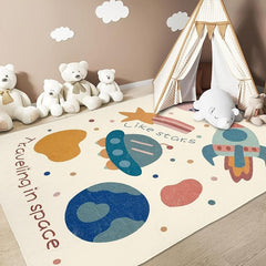 1pc Kids Play Mat Fluffy Faux Wool Kids Rug Soft Plush Non Slip Childrens Carpet