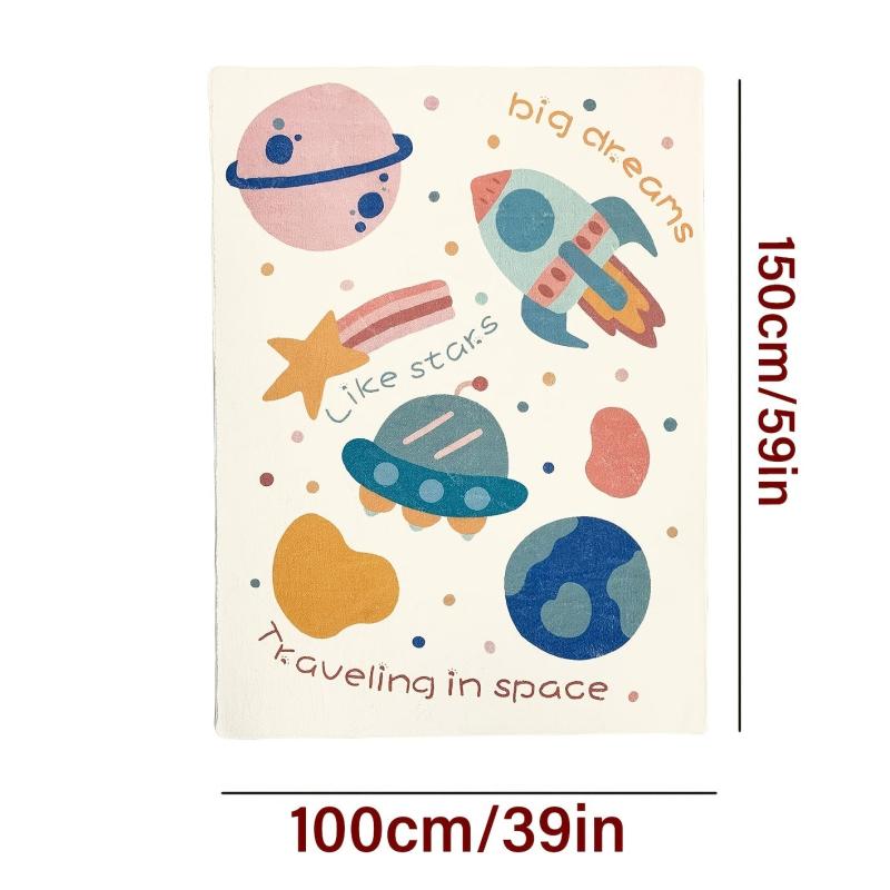1pc Kids Play Mat Fluffy Faux Wool Kids Rug Soft Plush Non Slip Childrens Carpet