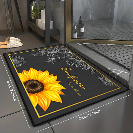 Colorful Sunflower Floor Mat Non Slip Indoor Carpet for Home Bathroom Decor