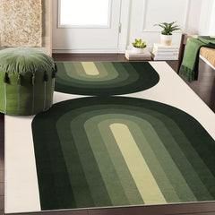 Green U-shaped Indoor Rug Non-slip Floor Mat for Standing Comfortably