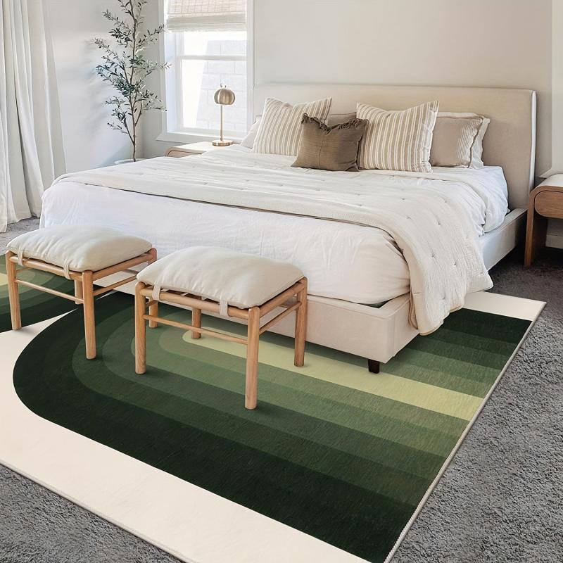Green U-shaped Indoor Rug Non-slip Floor Mat for Standing Comfortably