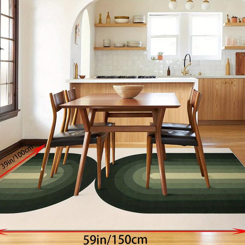 Green U-shaped Indoor Rug Non-slip Floor Mat for Standing Comfortably
