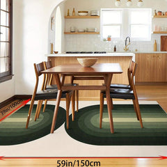 Green U-shaped Indoor Rug Non-slip Floor Mat for Standing Comfortably