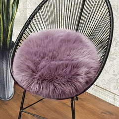 Purple Gray Hair Small Round Cushion 15.7inch