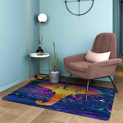 Colorful Elephant Head Print Flannel Foam Mat