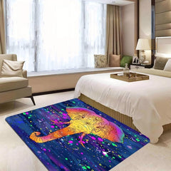 Colorful Elephant Head Print Flannel Foam Mat