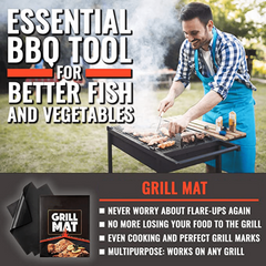 3pcs BBQ Grill Mat Set Non-Stick Barbecue Tools Heat Resistant