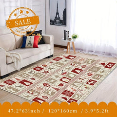 Christmas Tree Elk Kitchen Rug Soft Faux Sheepskin Floor Mat
