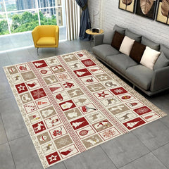 Christmas Tree Elk Kitchen Rug Soft Faux Sheepskin Floor Mat