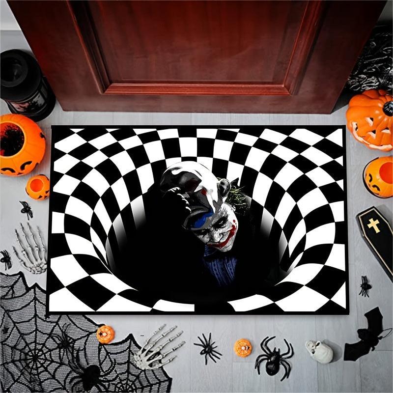 3D Clown Welcome Doormat Geometric Low Pile Indoor Outdoor Entrance Mat