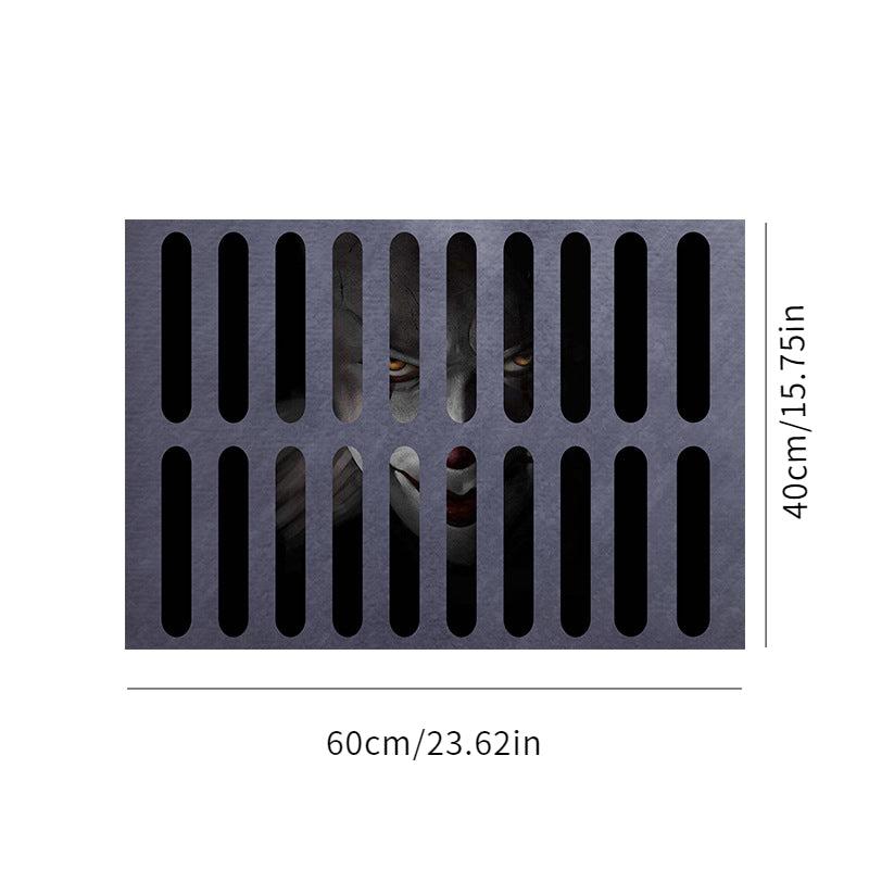 3D Clown Welcome Doormat Geometric Low Pile Indoor Outdoor Entrance Mat