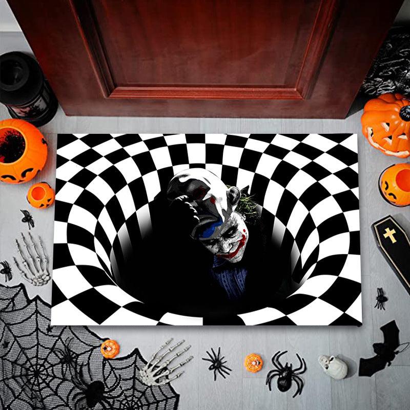 3D Clown Welcome Doormat Geometric Low Pile Indoor Outdoor Entrance Mat