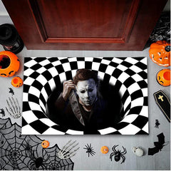 3D Clown Welcome Doormat Geometric Low Pile Indoor Outdoor Entrance Mat