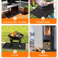 Fireproof Grill Pad for Outdoor Use 91x165 cm