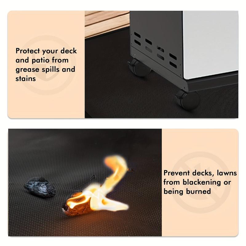 Fireproof Grill Pad for Outdoor Use 91x165 cm