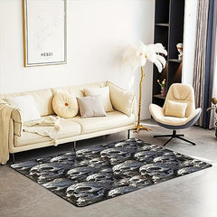 Halloween Skull Kitchen Runner Rug Gothic Skeleton Area Rug