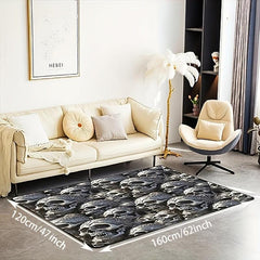 Halloween Skull Kitchen Runner Rug Gothic Skeleton Area Rug