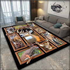 3D Printing Deer Pattern Christmas Door Floor Mat Non-slip Living Room Decor Rug