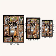 3D Printing Deer Pattern Christmas Door Floor Mat Non-slip Living Room Decor Rug