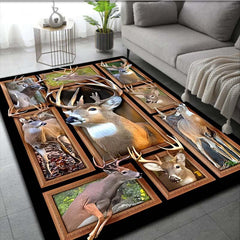 3D Printing Deer Pattern Christmas Door Floor Mat Non-slip Living Room Decor Rug