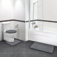 3pcs Extra Thick Memory Foam Bath Mat Set - Fast Absorbing, Washable, Non-Slip