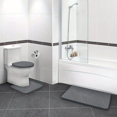 3pcs Extra Thick Memory Foam Bath Mat Set - Fast Absorbing, Washable, Non-Slip