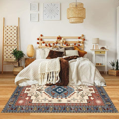 Soft Vintage Persian Area Rug Stain Resistant Washable, Anti Slip Backing Rugs