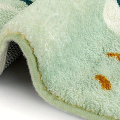 Green Plant Floor Mat Boho Bath Rug Machine Washable Soft Non Slip Home Decor