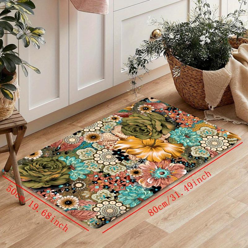 Soft Boho Kitchen Rug Anti Fatigue Waterproof Non Slip Memory Foam Runner Rug