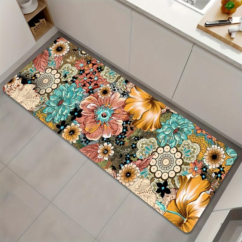 Soft Boho Kitchen Rug Anti Fatigue Waterproof Non Slip Memory Foam Runner Rug