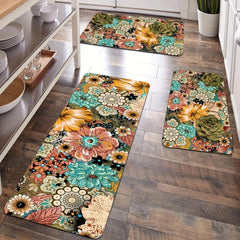 Soft Boho Kitchen Rug Anti Fatigue Waterproof Non Slip Memory Foam Runner Rug