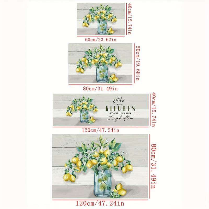 Lemon Kitchen Floor Mat Soft Non-slip Waterproof