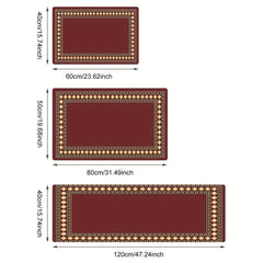Burgundy Laundry Room Mat Rugs Soft & Non Slip Kitchen Rug Easy to Clean