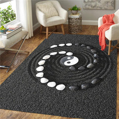 Taiji Round Area Rug Non Slip Carpet for Home Decor