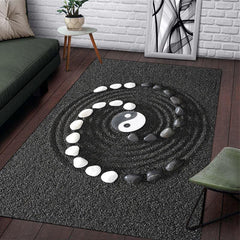 Taiji Round Area Rug Non Slip Carpet for Home Decor