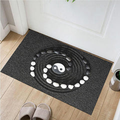 Taiji Round Area Rug Non Slip Carpet for Home Decor