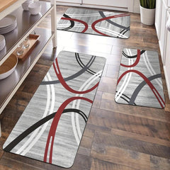 Modern Geometric Stripe Pattern Long Floor Mat Soft Carpet Kitchen Mat