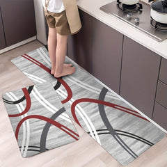 Modern Geometric Stripe Pattern Long Floor Mat Soft Carpet Kitchen Mat