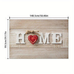 Red Heart Non Slip Floor Mat Stylish Durable Indoor Rug for Home Decoration