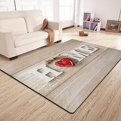 Red Heart Non Slip Floor Mat Stylish Durable Indoor Rug for Home Decoration
