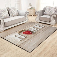 Red Heart Non Slip Floor Mat Stylish Durable Indoor Rug for Home Decoration