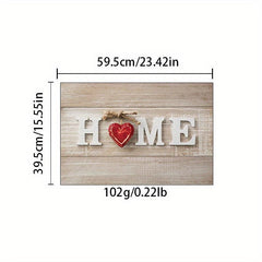 Red Heart Non Slip Floor Mat Stylish Durable Indoor Rug for Home Decoration