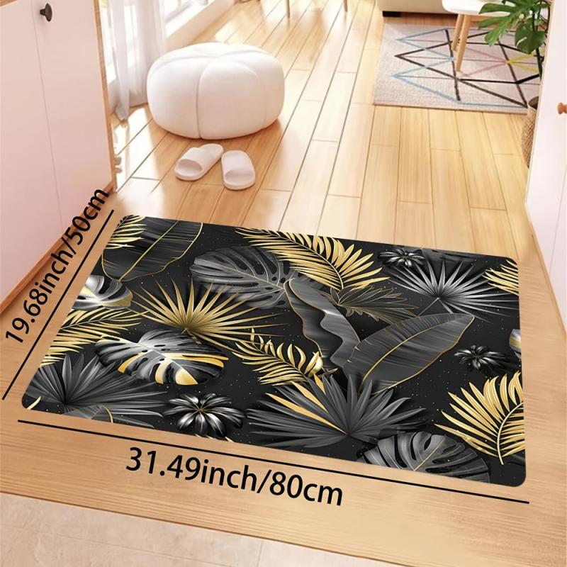 Hawaiian Leaf Bathroom Rug Kitchen Floor Mat Bath Mat Outdoor Rug