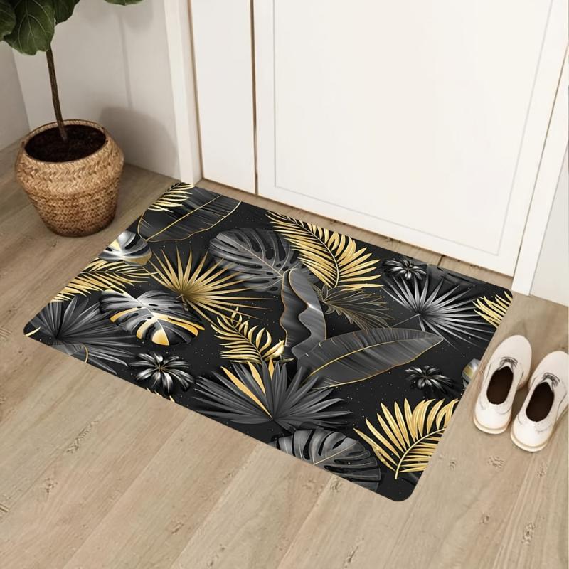 Hawaiian Leaf Bathroom Rug Kitchen Floor Mat Bath Mat Outdoor Rug