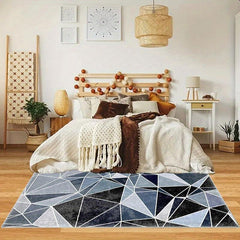 Soft Low Pile Living Room Area Rugs Modern Geometric Decorative Rugs
