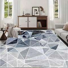 Soft Low Pile Living Room Area Rugs Modern Geometric Decorative Rugs