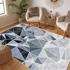Soft Low Pile Living Room Area Rugs Modern Geometric Decorative Rugs