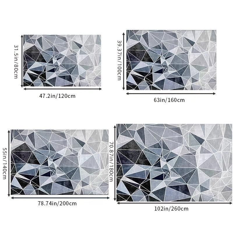 Soft Low Pile Living Room Area Rugs Modern Geometric Decorative Rugs
